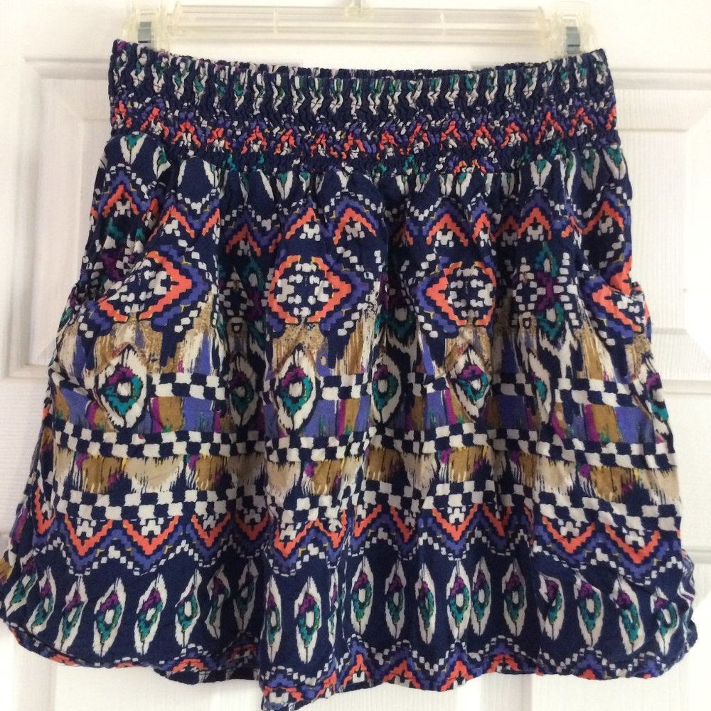 Mossimo smocked boho flowy A-line circle skirt M